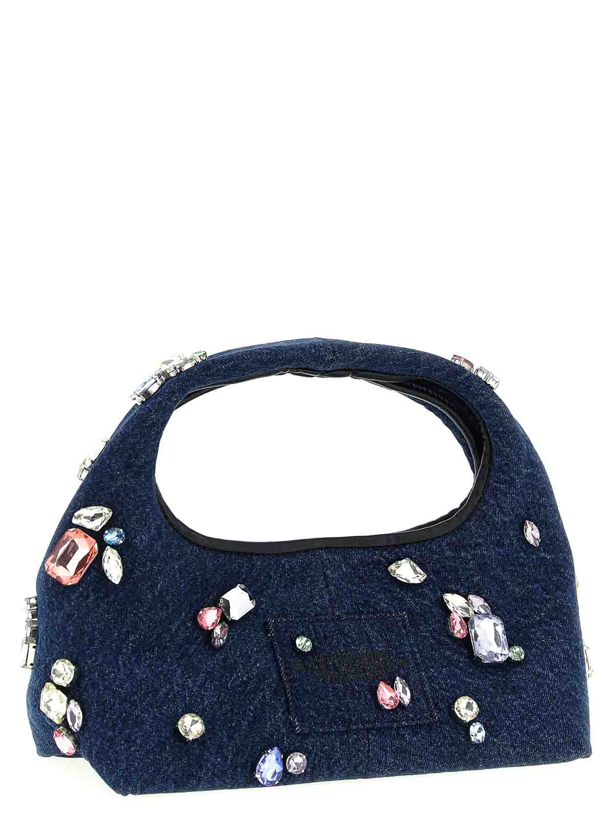 Marc Jacobs The Gem Denim Mini Sack Handbag In Blue