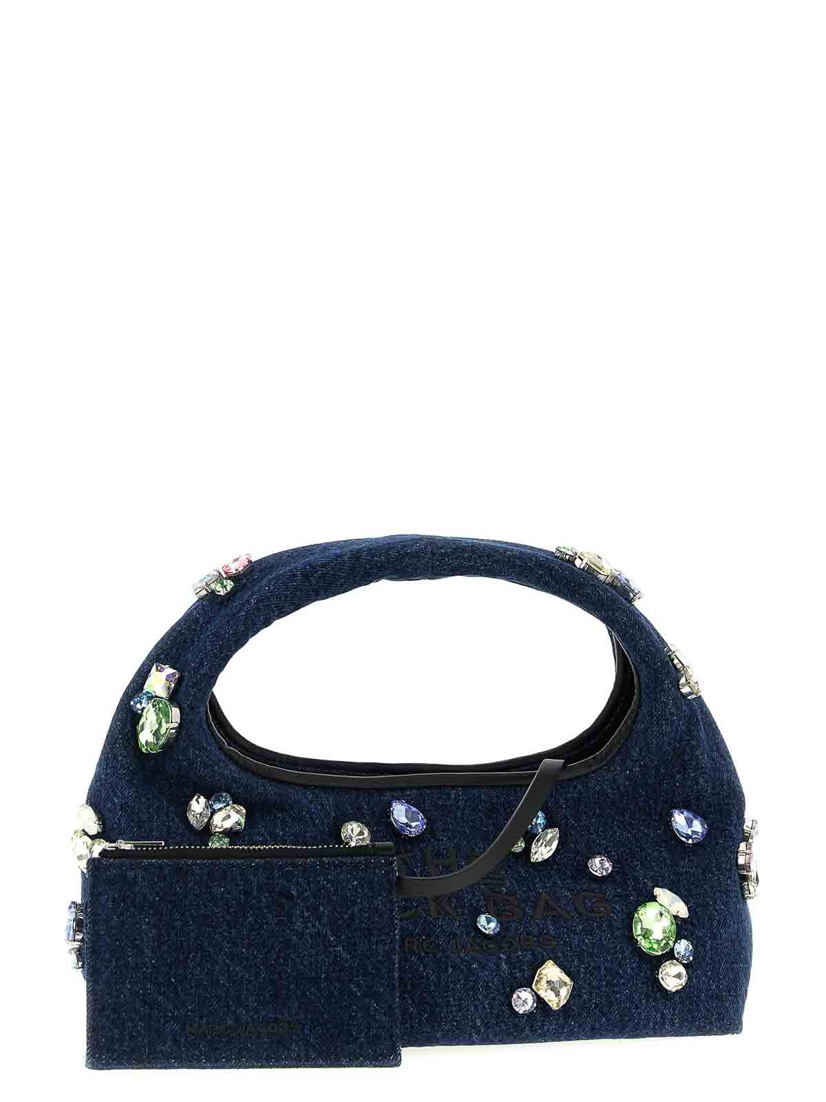 Marc Jacobs The Gem Denim Mini Sack Handbag In Blue
