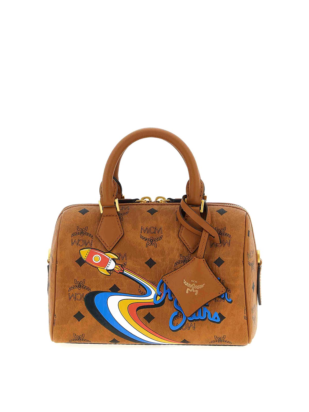 Mcm Ella Boston Top Case In Brown