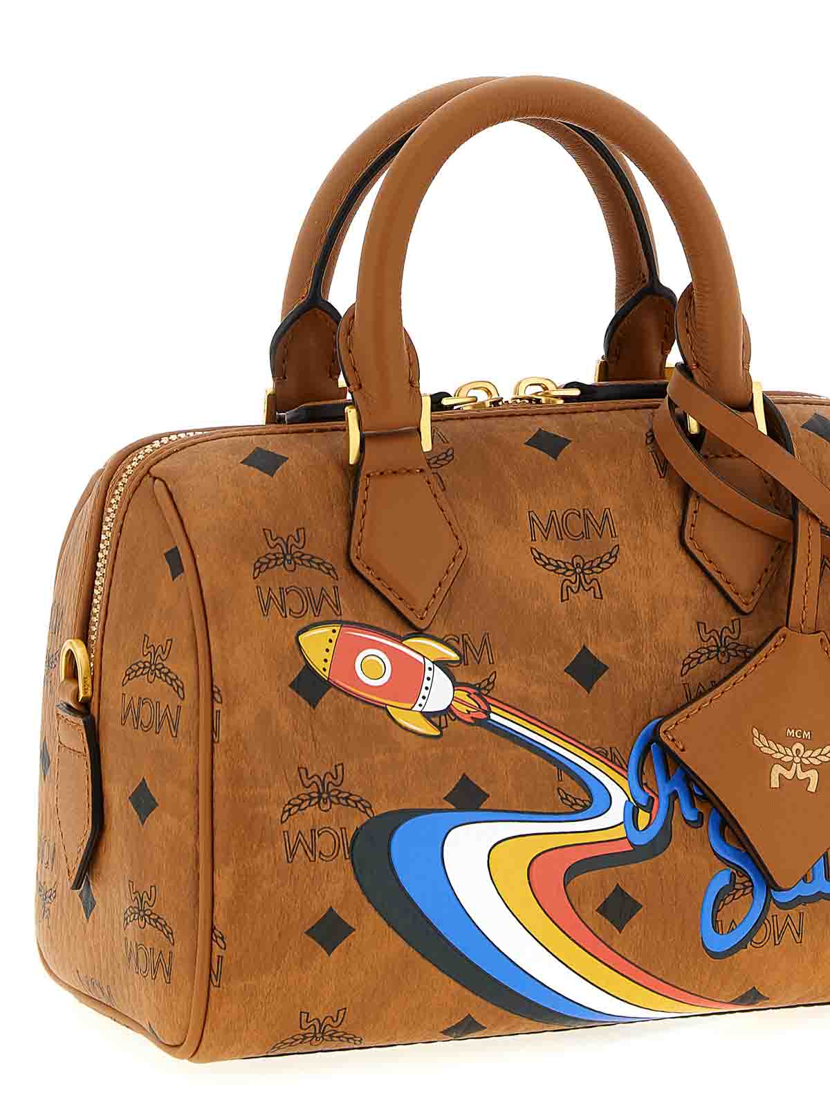 Mcm Ella Boston Top Case In Brown