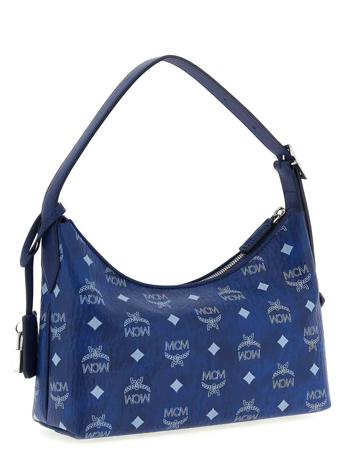 Mcm Small Shoulder Bag In Blue