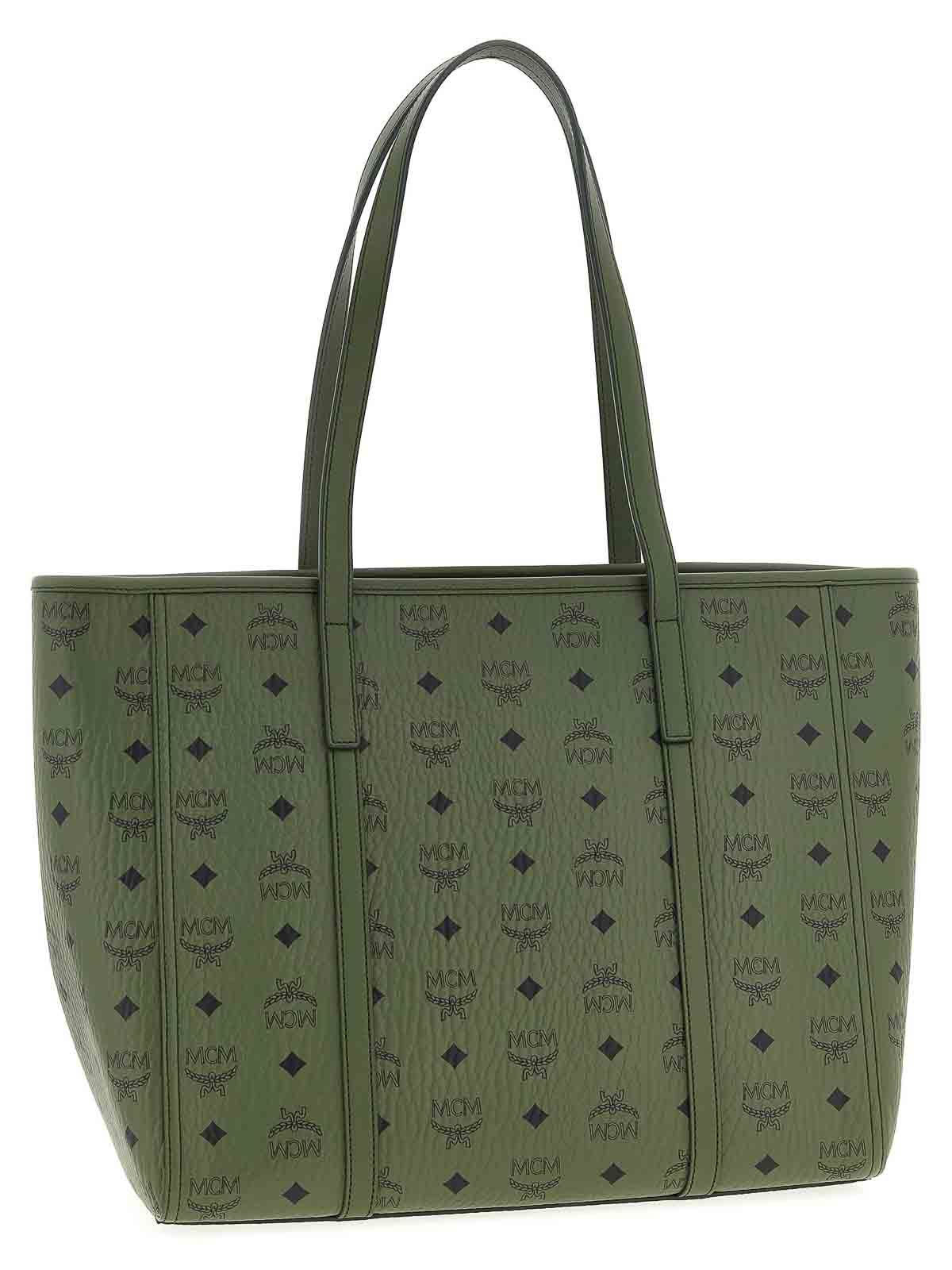 Mcm Medium  Shopping Bag In Green
