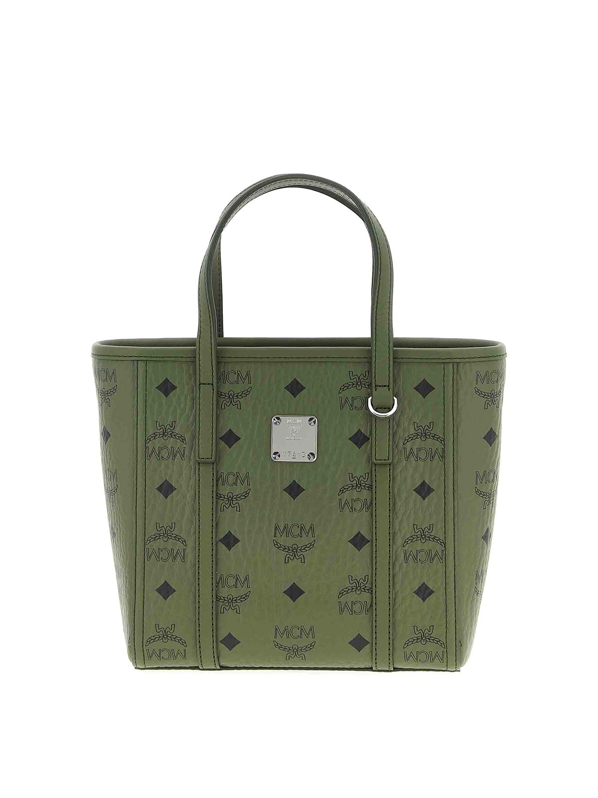 Mcm Toni Mini Shopping Bag In Green