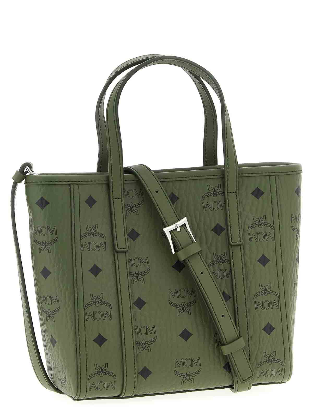 Mcm Toni Mini Shopping Bag In Green