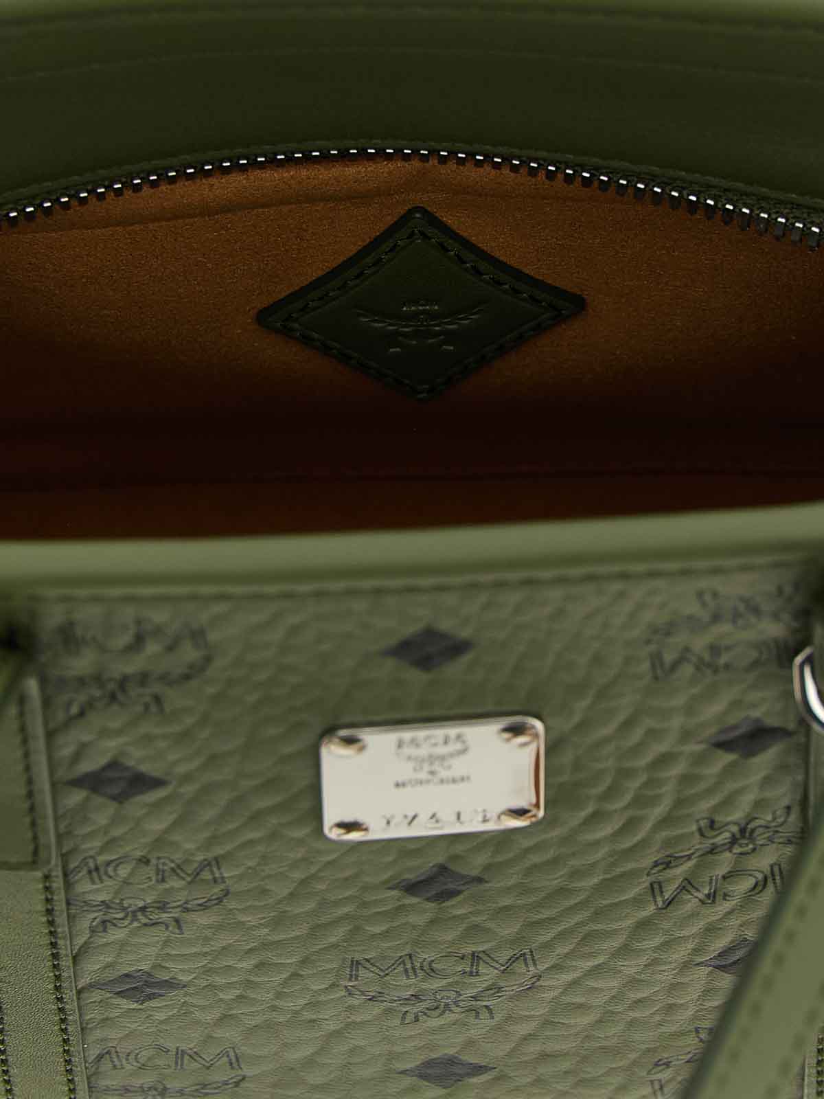 Mcm Toni Mini Shopping Bag In Green