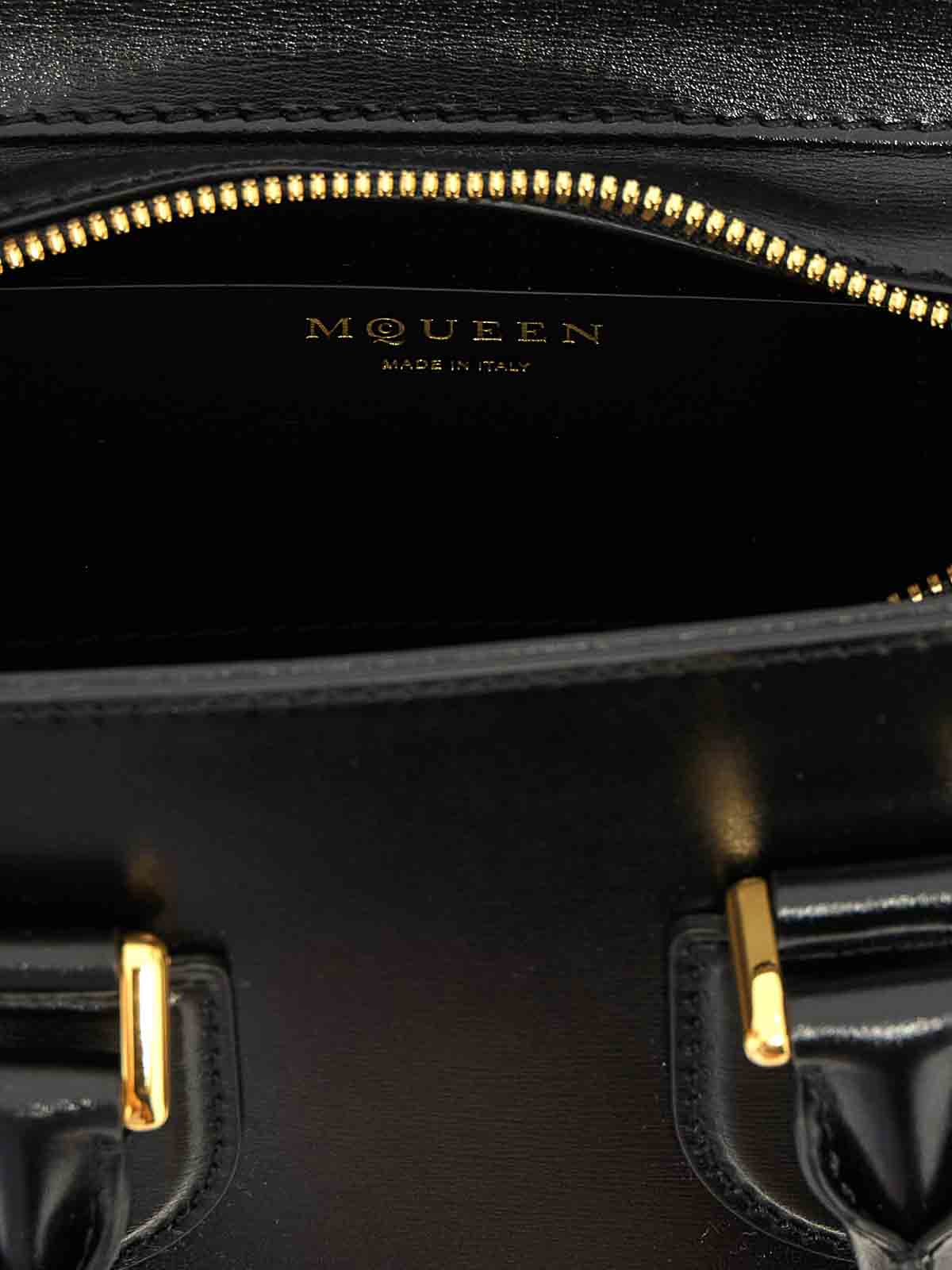 Alexander Mcqueen Birdee Mini Handbag Gold-tone Hardware In Black
