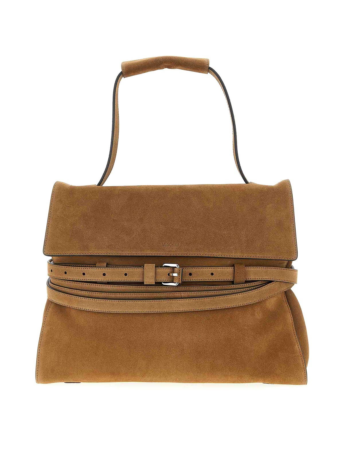 Moschino Tie Me Shoulder Bag In Brown