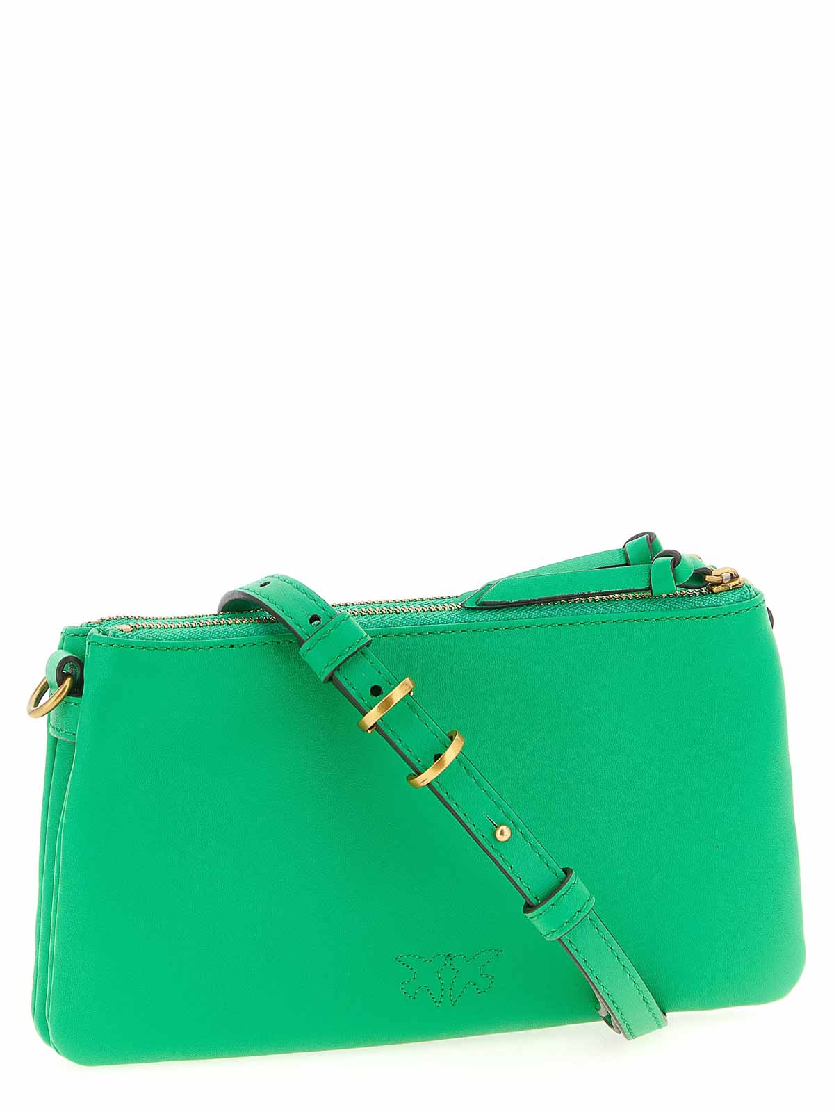 Pinko Double Mini Crossbody Bag In Green