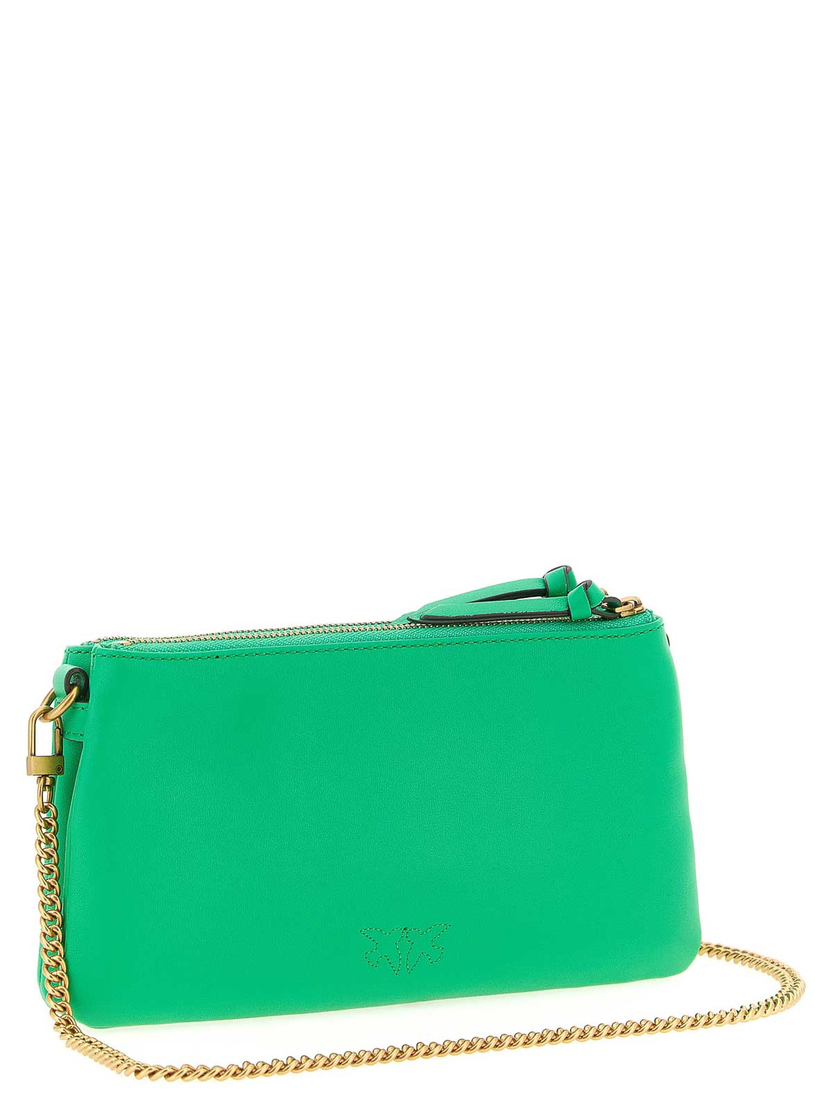 Pinko Double Mini Crossbody Bag In Green
