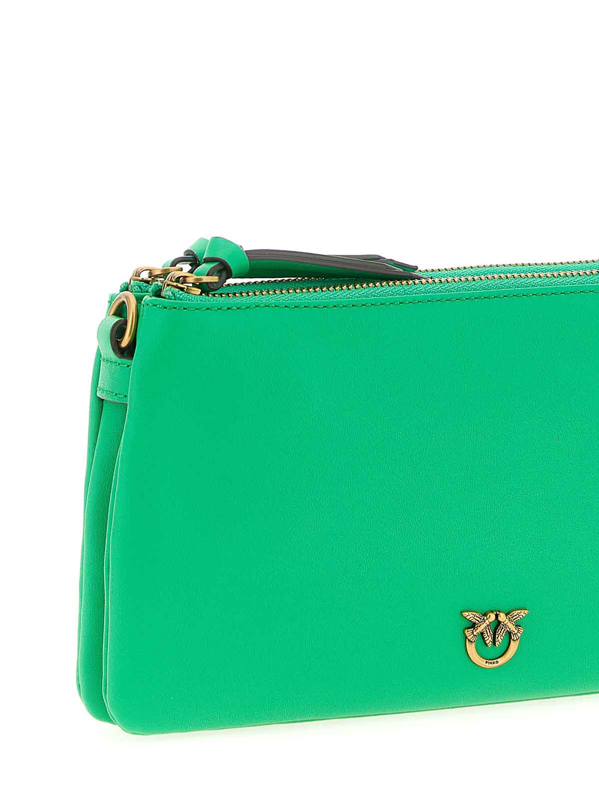 Pinko Double Mini Crossbody Bag In Green