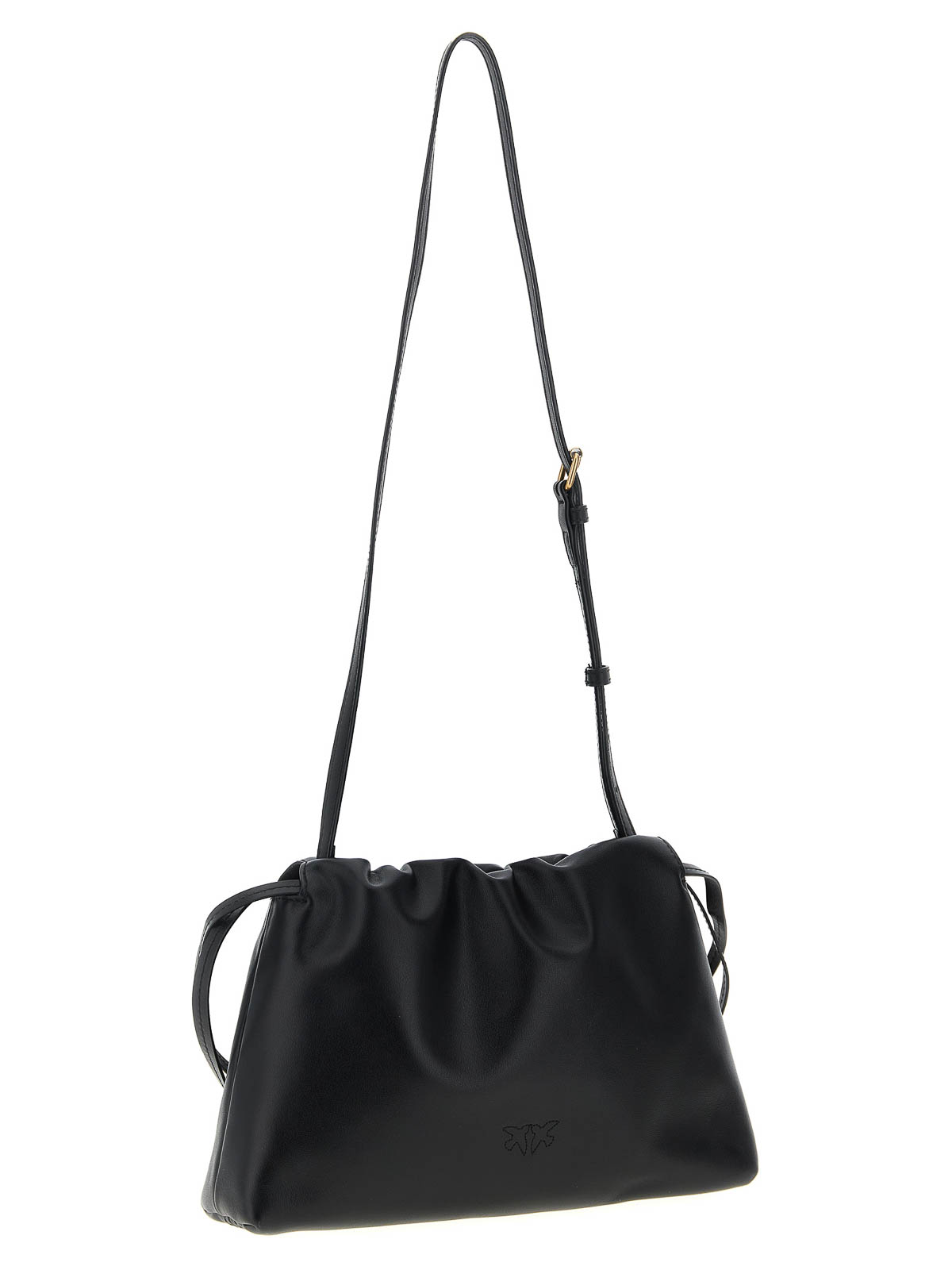 Pinko Lovebirds Drawstring Clutch In Black