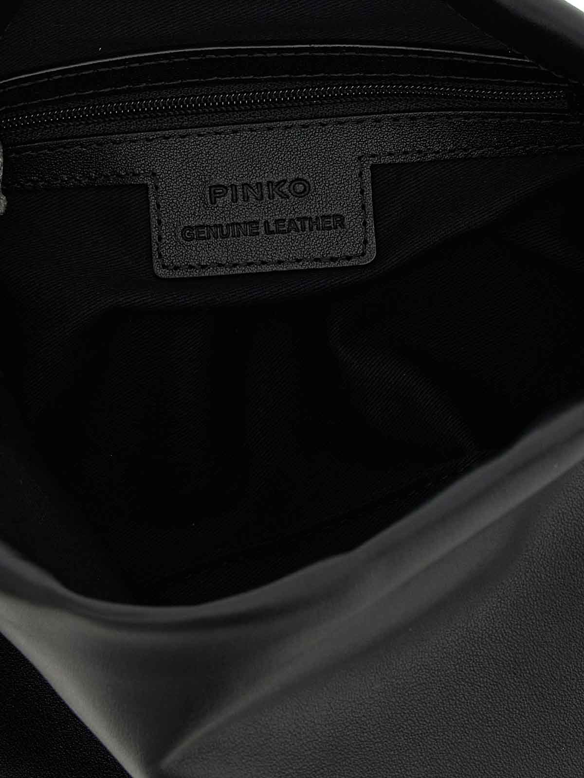 Pinko Lovebirds Drawstring Clutch In Black
