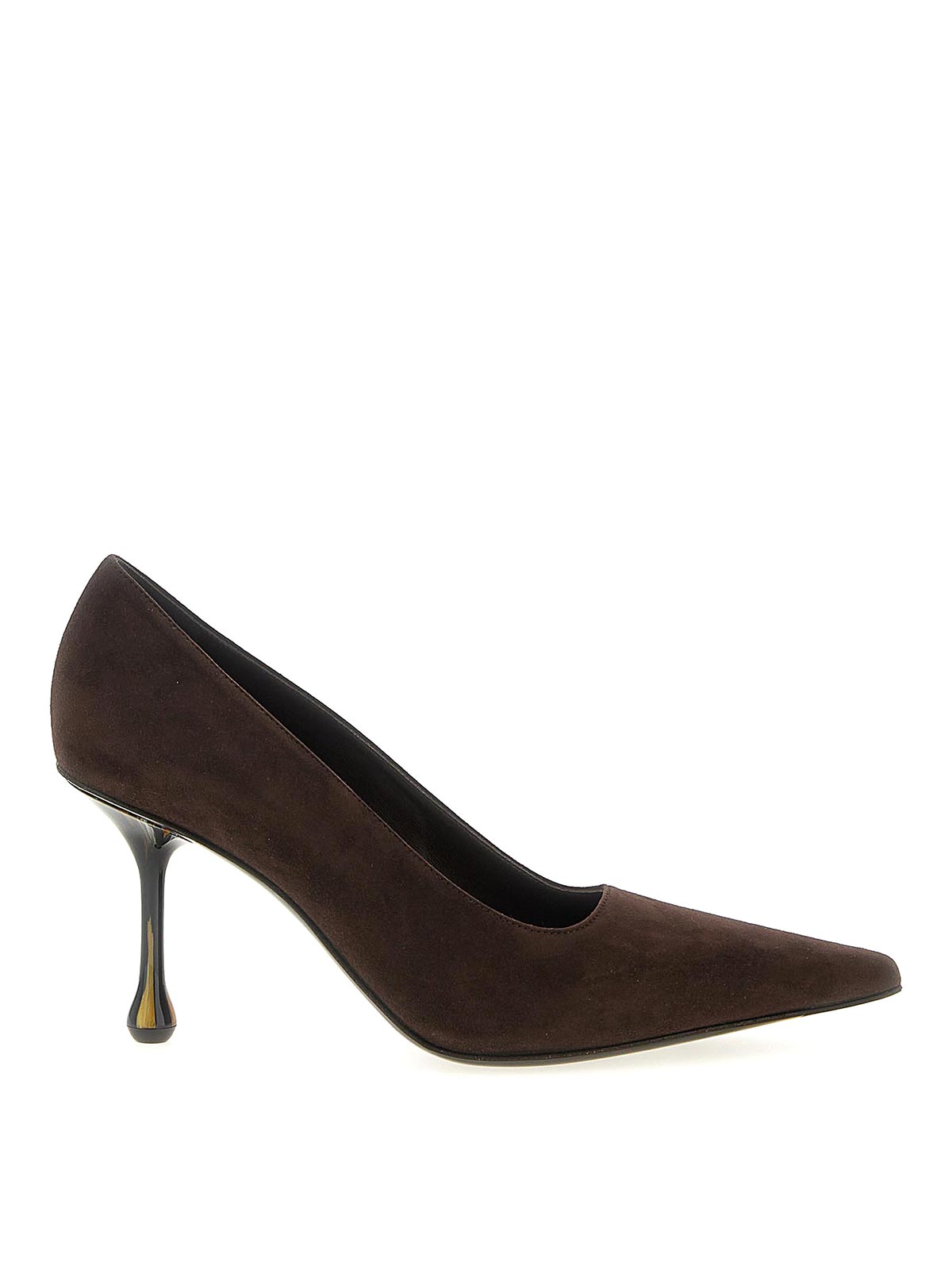 Jimmy Choo Ixia Pointed Toe Suede Pumps In Brown
