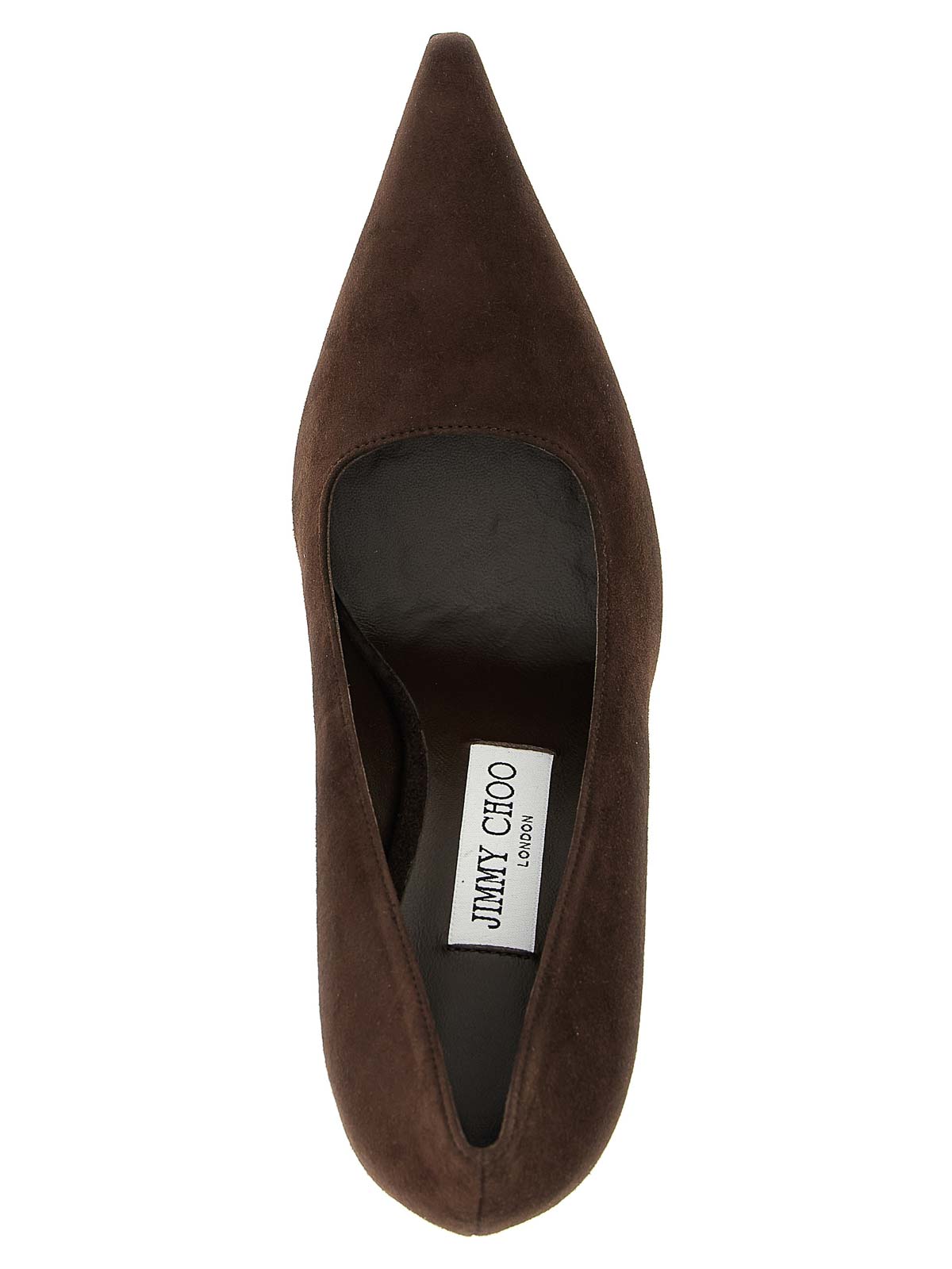 Jimmy Choo Ixia Pointed Toe Suede Pumps In Brown