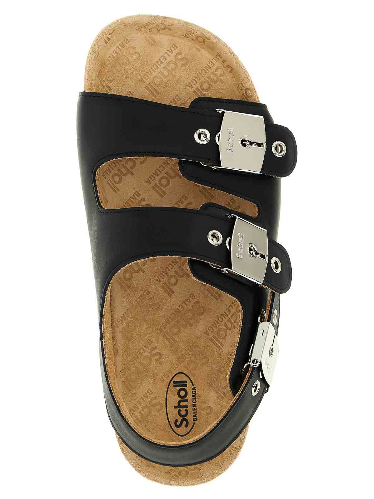 Balenciaga X Scholl Sandals In Black