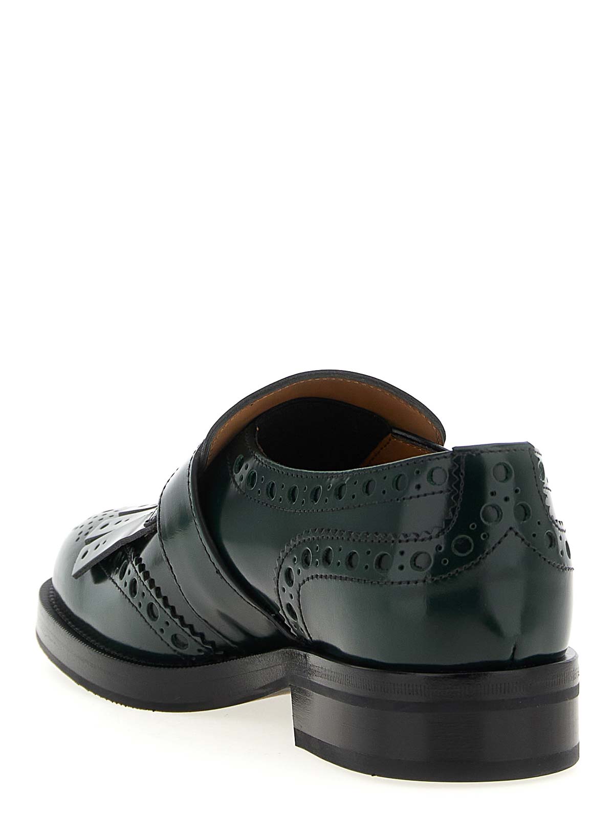 Church's Lace Up Shoes With Brogue And Fringe Detail In Green