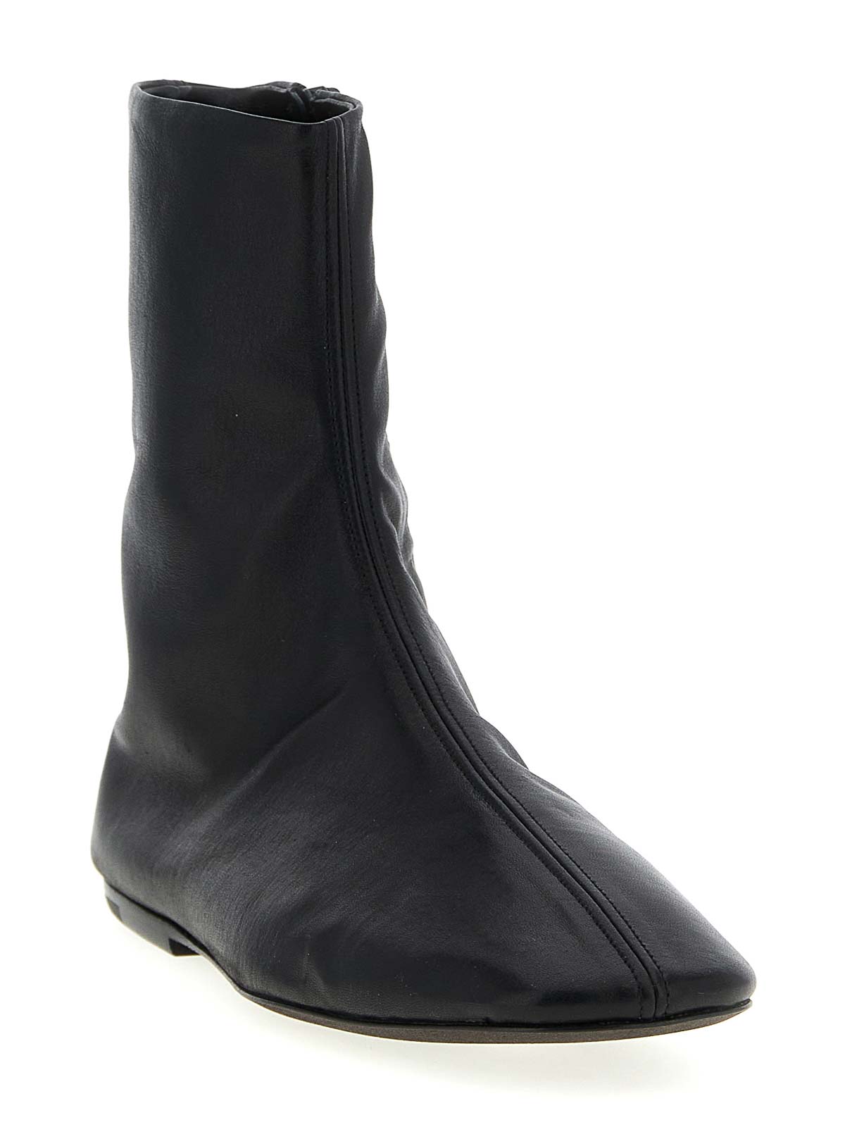 Dries Van Noten Leather Ankle Boots In Black