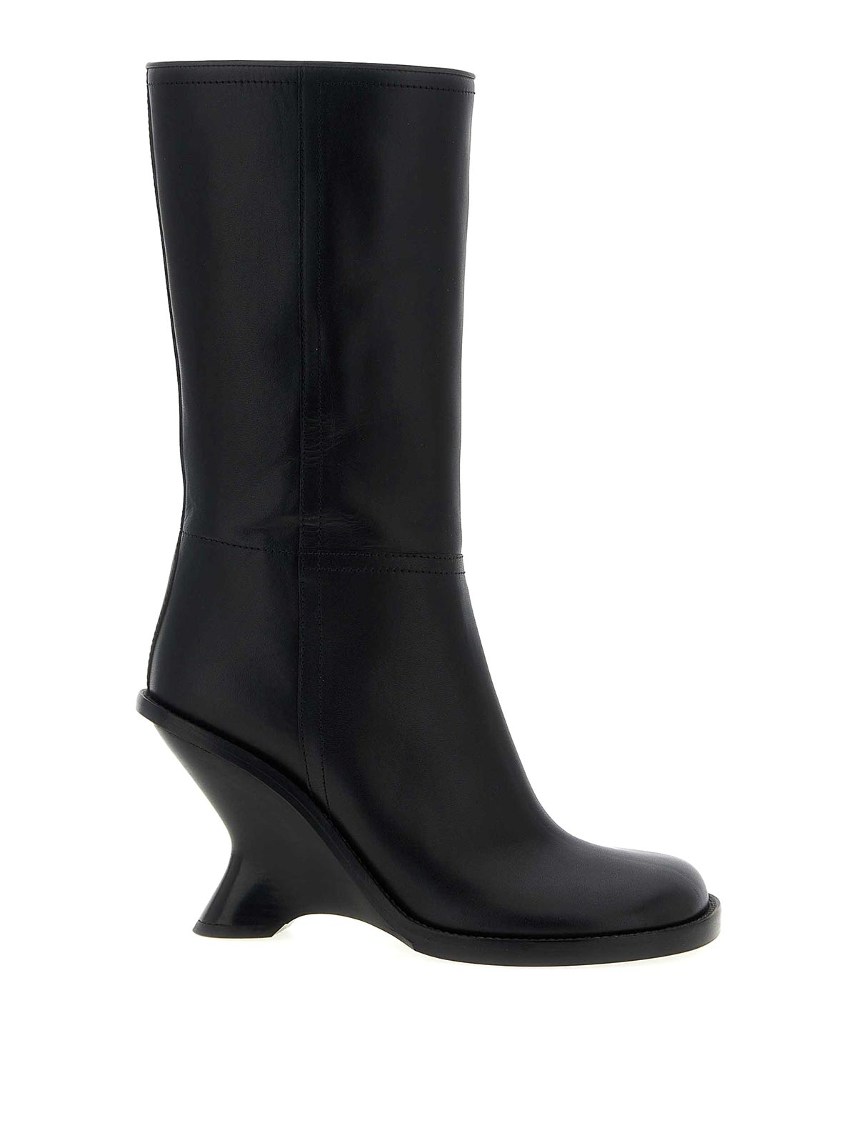 Dries Van Noten Curved Wedge Heel Boots Boots And Ankle Boots Black In Black