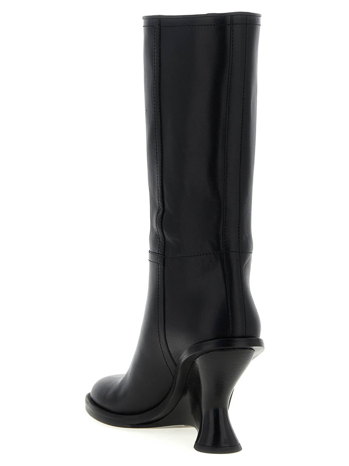 Dries Van Noten Curved Wedge Heel Boots Boots And Ankle Boots Black In Black