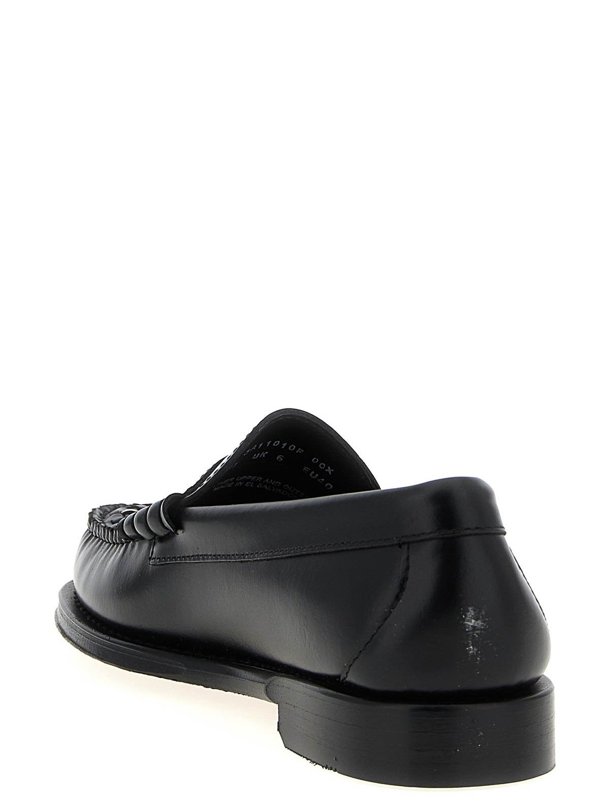 Gh Bass Round Toe Penny Loafers With Stitched Detail In Black