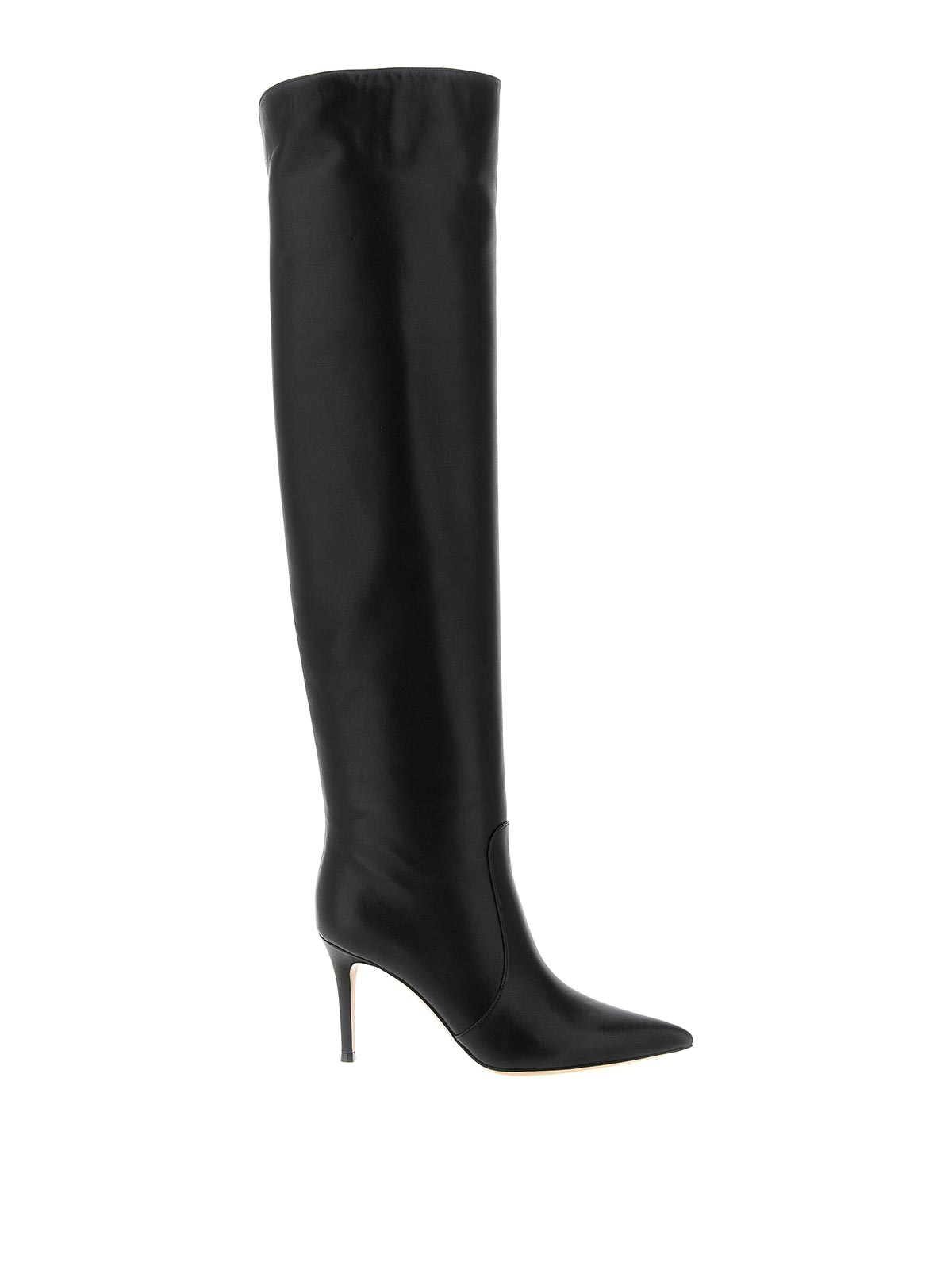 Gianvito Rossi 85mm Hansen Cuissard Pointed-toe Boots In Black