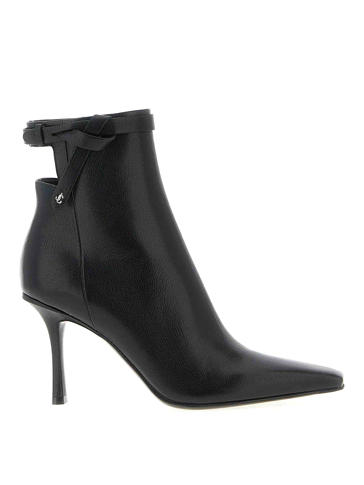Jimmy Choo Camie Knotted-strap Leather Ankle Boots In Black