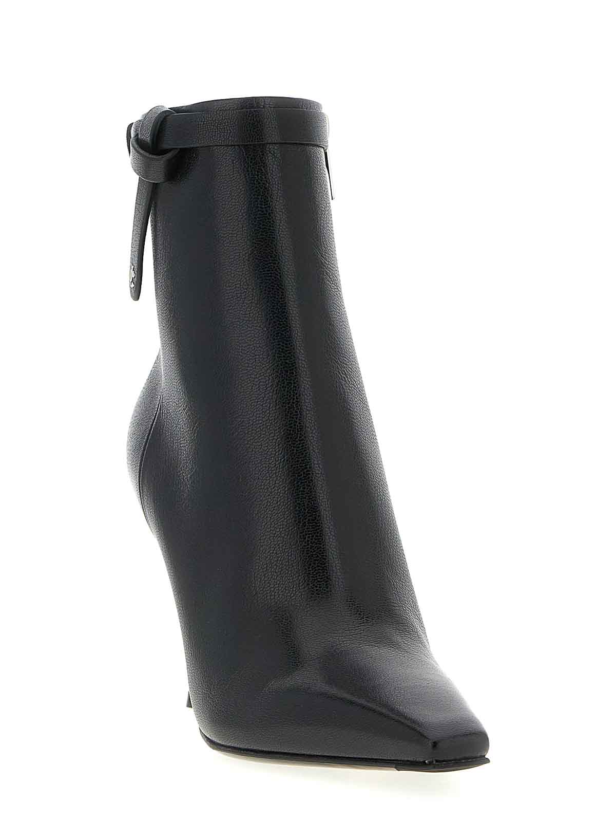 Jimmy Choo Camie Knotted-strap Leather Ankle Boots In Black