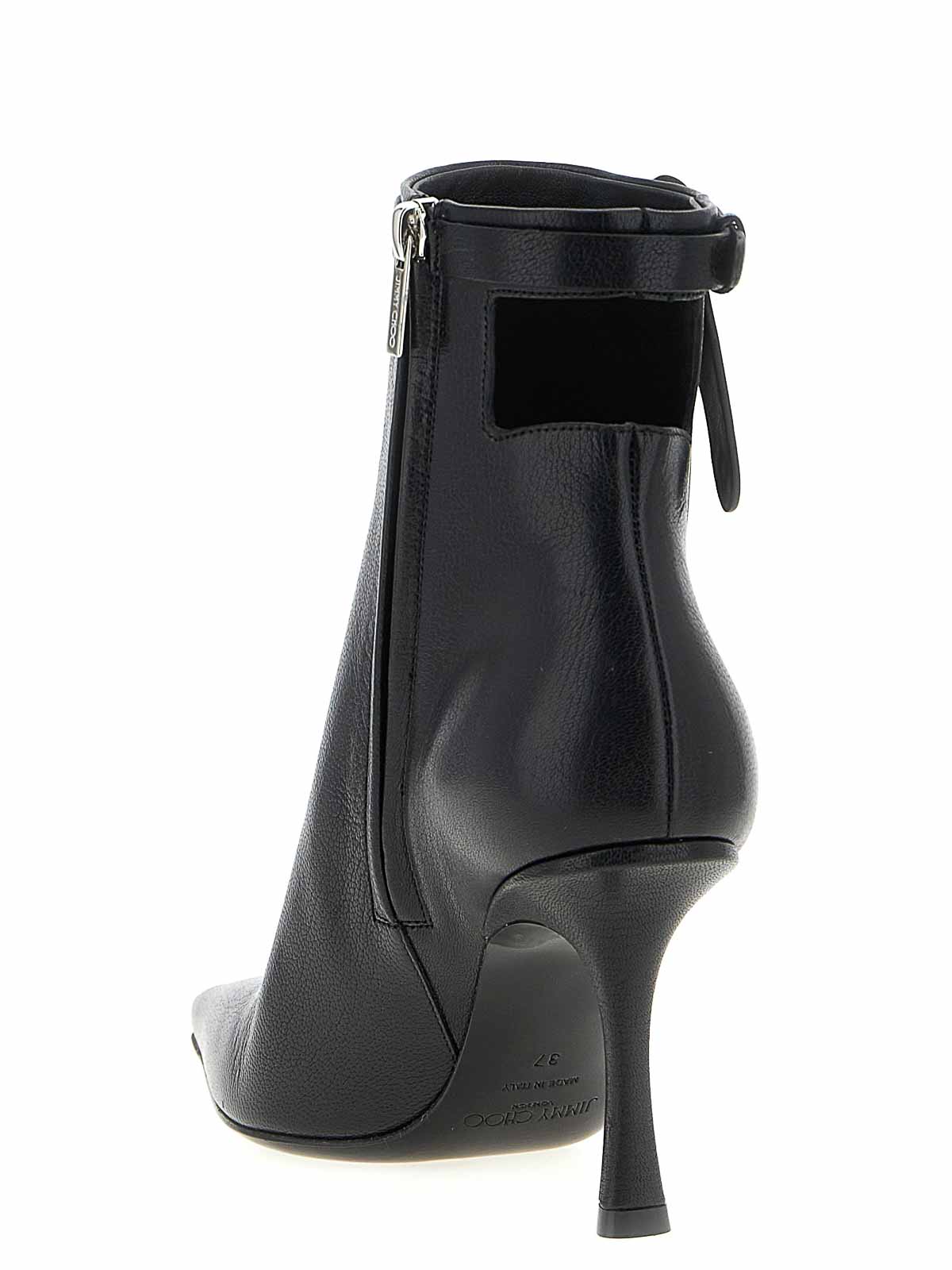 Jimmy Choo Camie Knotted-strap Leather Ankle Boots In Black