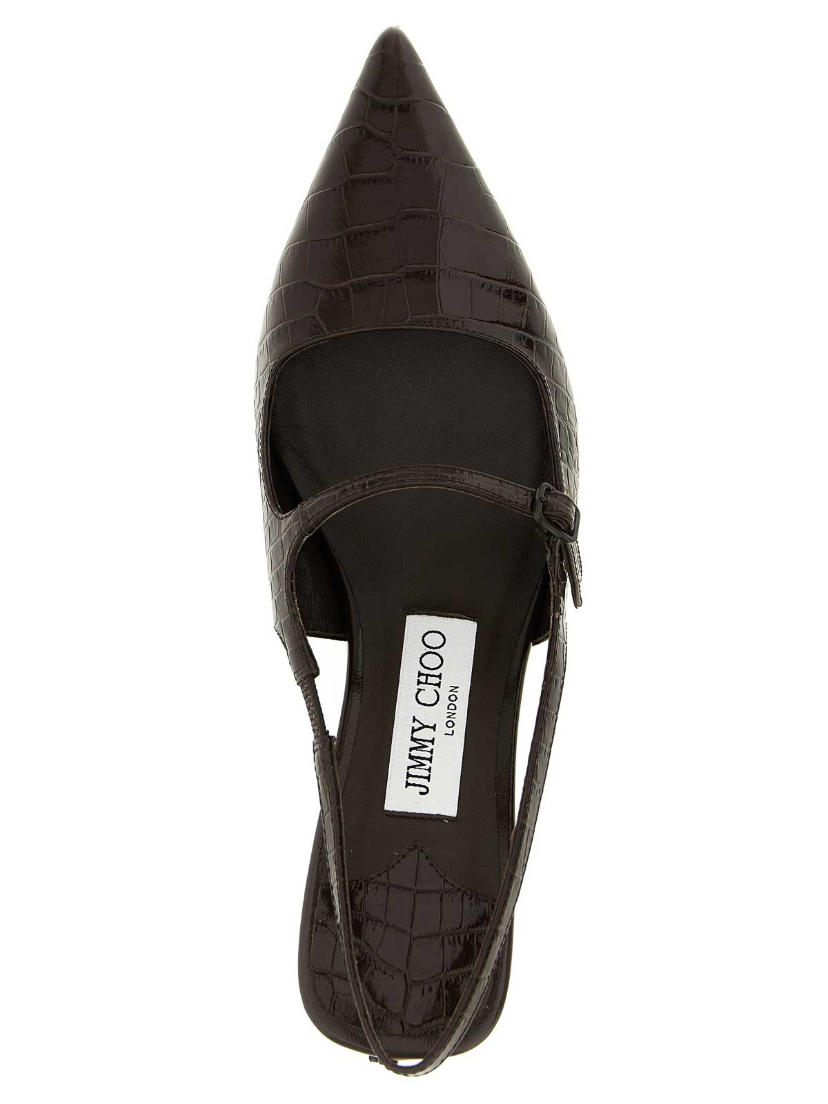 Jimmy Choo Didi 45 Croc-embossed Leather Slingback Pump In Brown