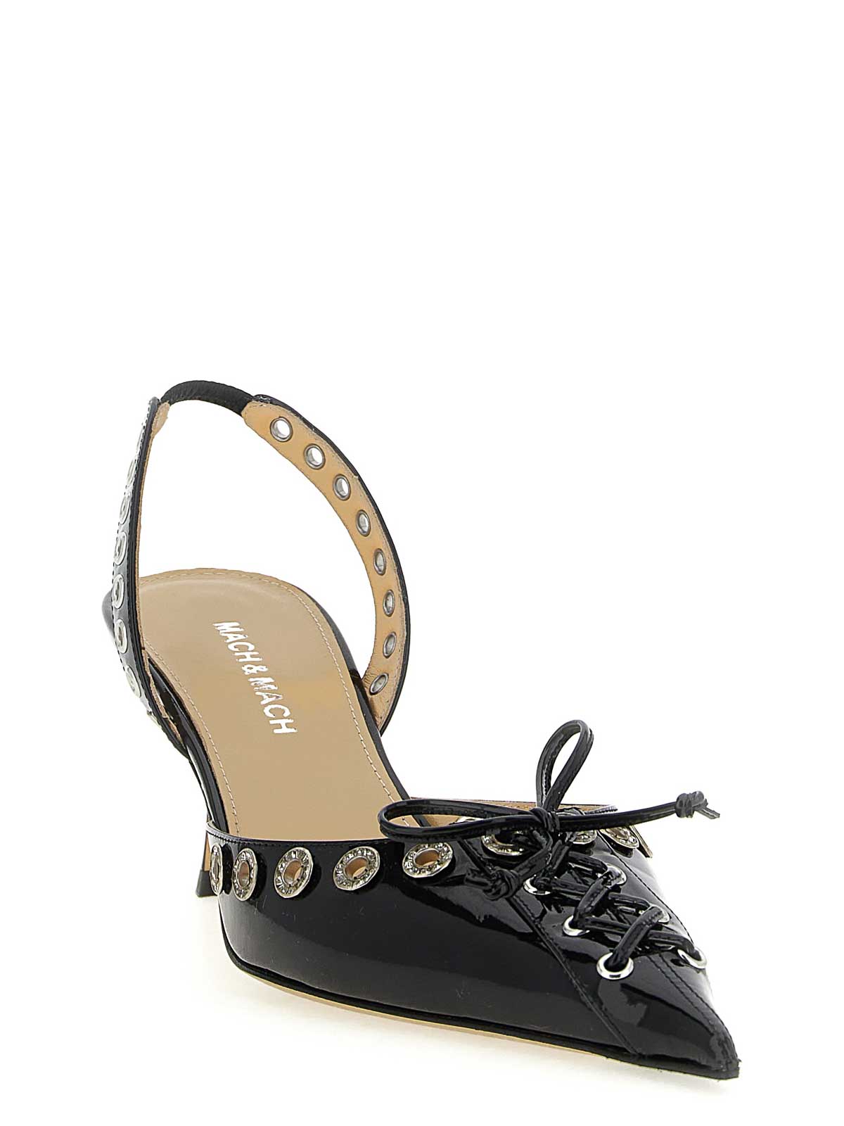 Mach&mach Crystalized Corset Slingback In Black