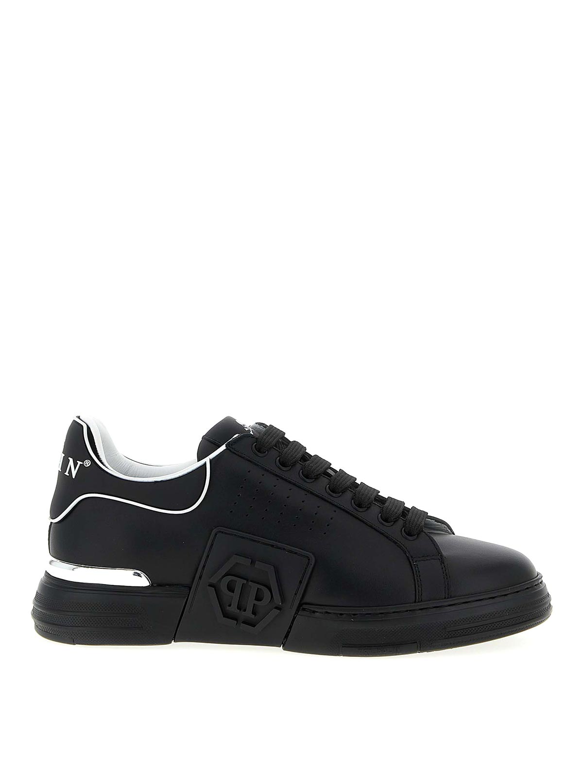 Philipp Plein Low Top Hexagon Sneakers In Black