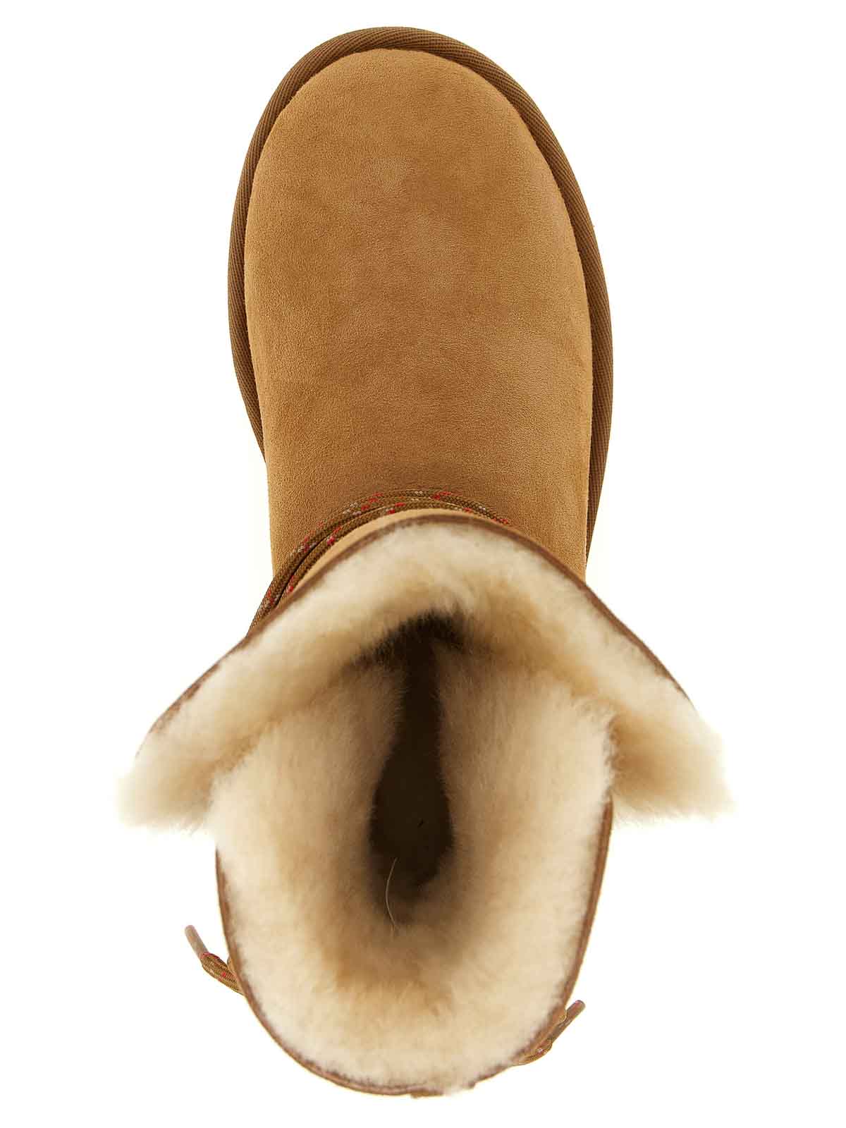 Ugg Ankle Boot With Lace Detail And Rubber Sole In Brown