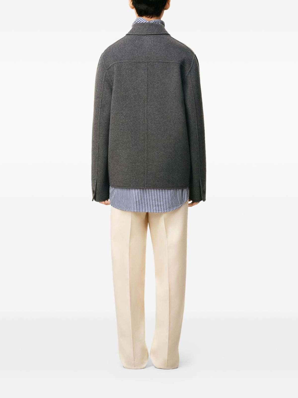 Ami Alexandre Mattiussi Grey Jacket With Classic Lapels And Button Closure In Wool Man In Gray