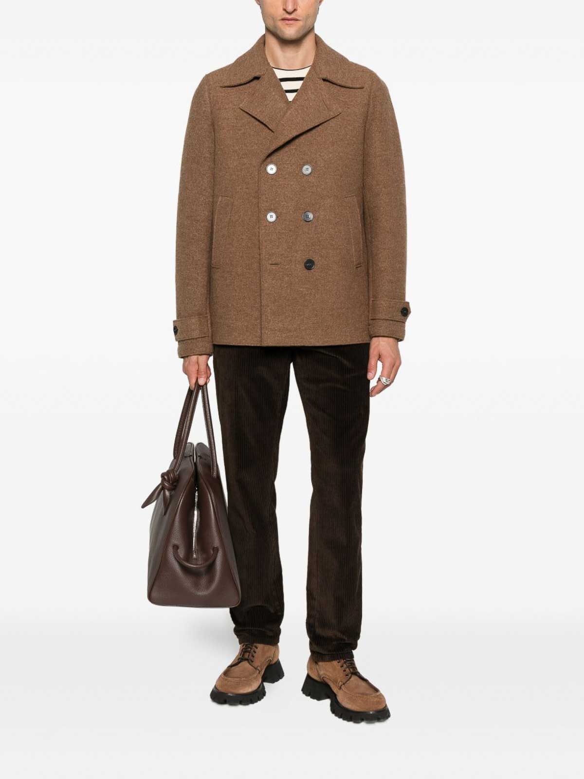Dondup Corduroy Textured Brown Pants In Brown