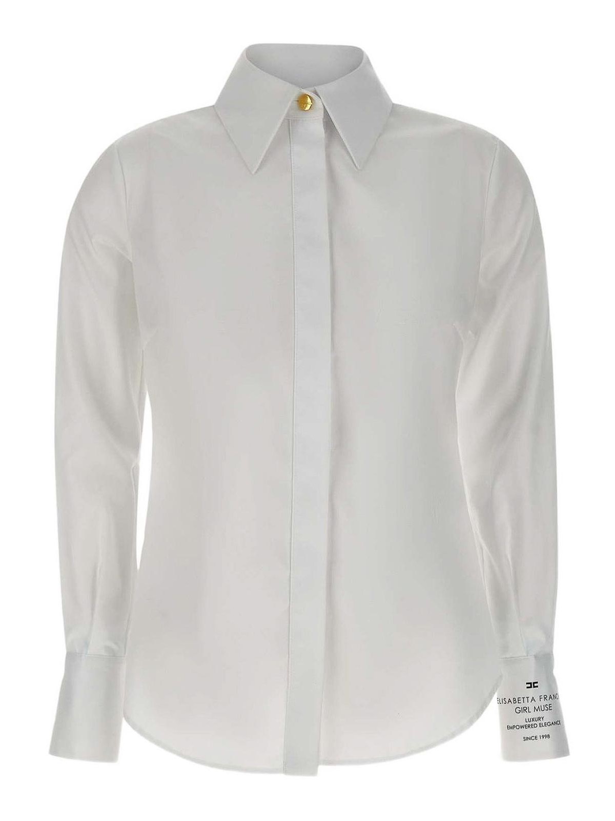 Elisabetta Franchi Shirt With Classic Collar In White