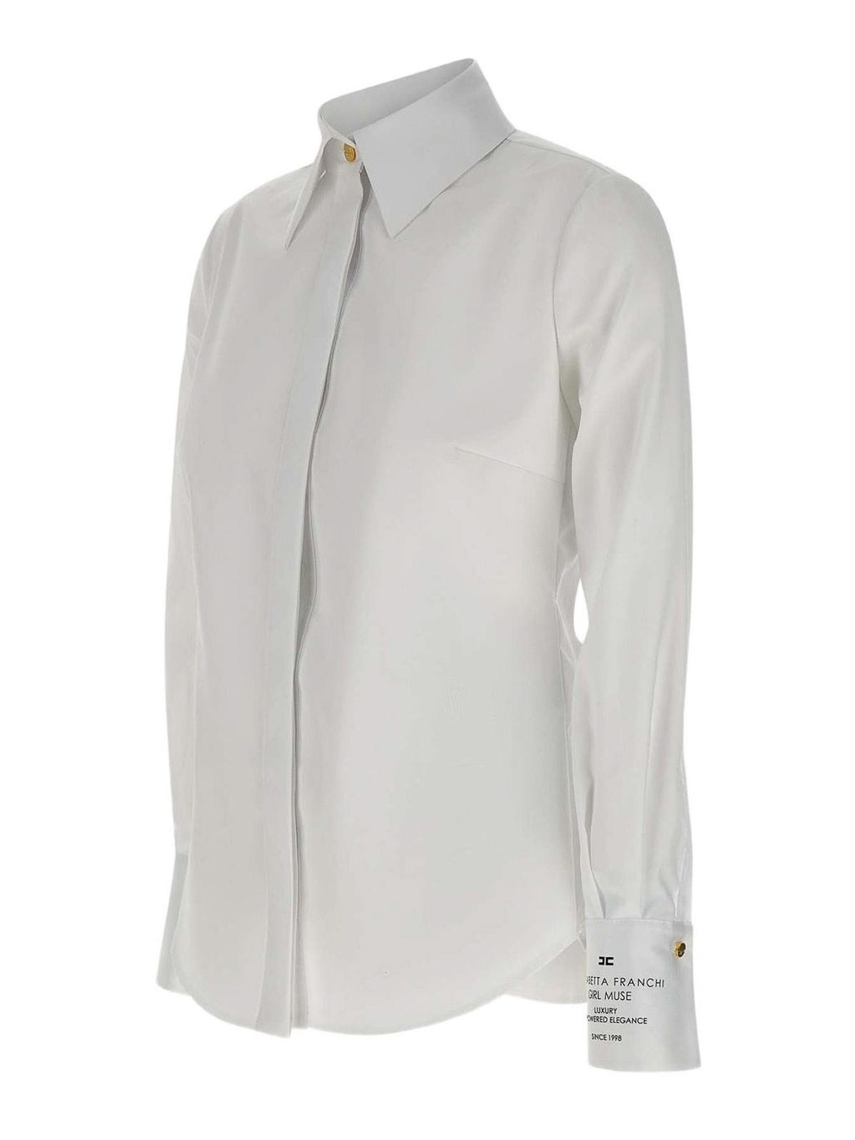 Elisabetta Franchi Shirt With Classic Collar In White
