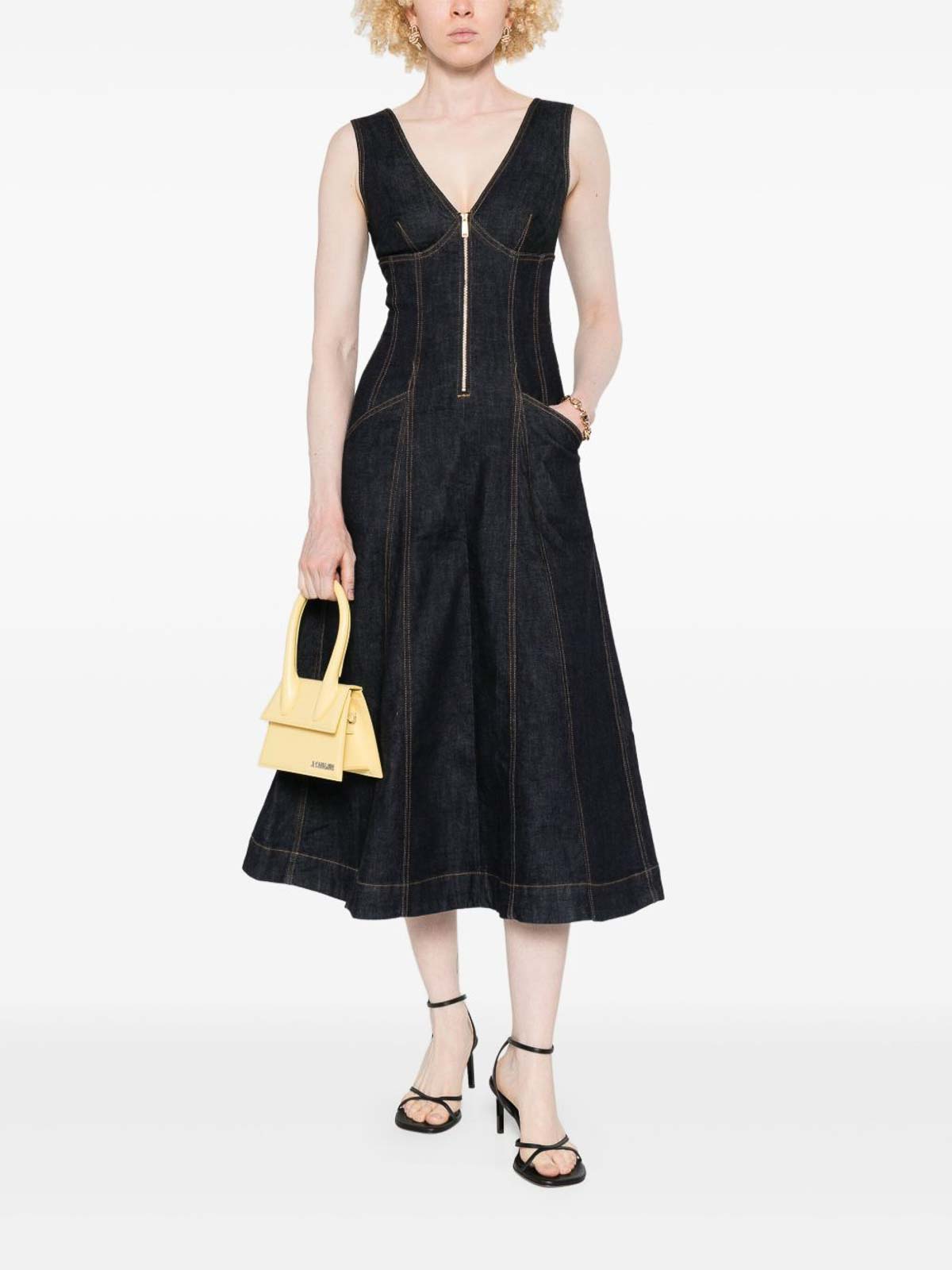 Self-portrait Abito Denim In Black