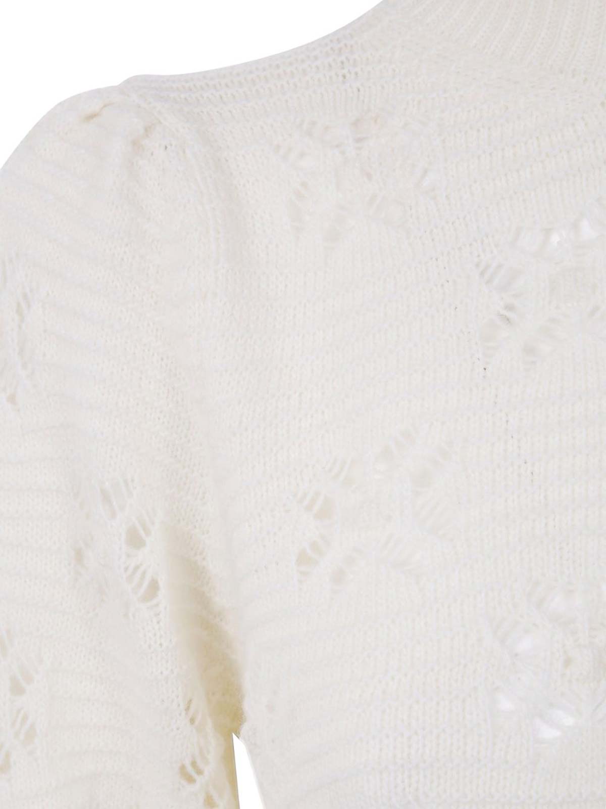 Twinset Openwork Floral Pattern Knit Sweater In Gray