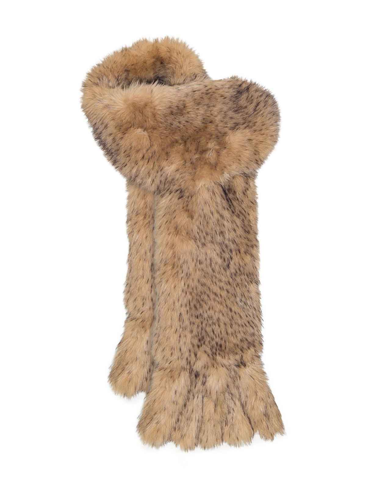 Rotate Birger Christensen Scarf With Ruches In Brown