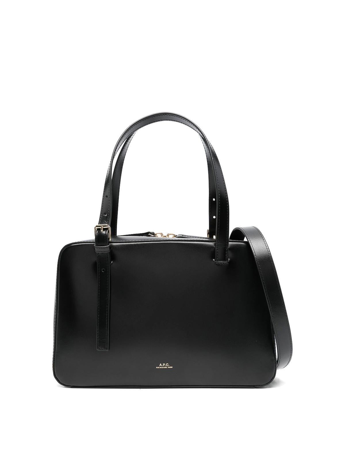 Apc Black Shoulder Bag With Versatile Carrying Options In Black