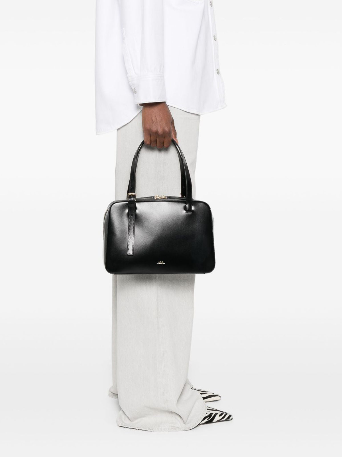 Apc Black Shoulder Bag With Versatile Carrying Options In Black