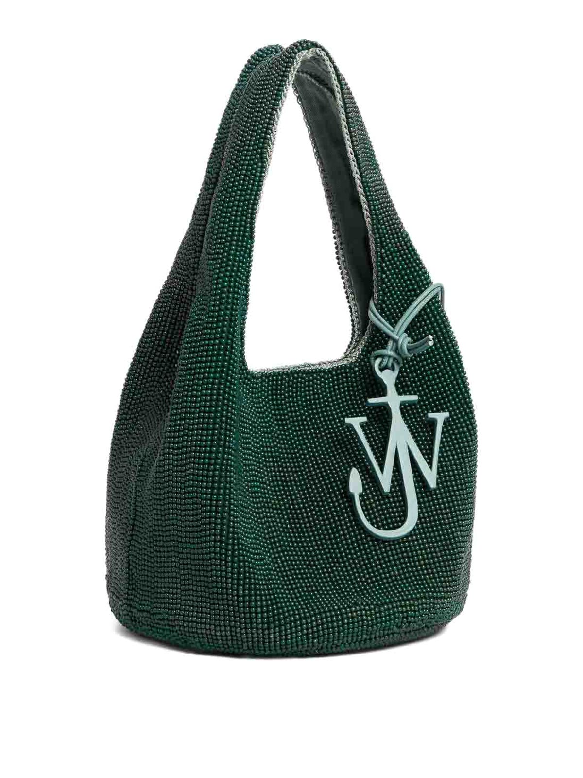Jw Anderson Shoulder Bag With Beads And Motifs Too In Green