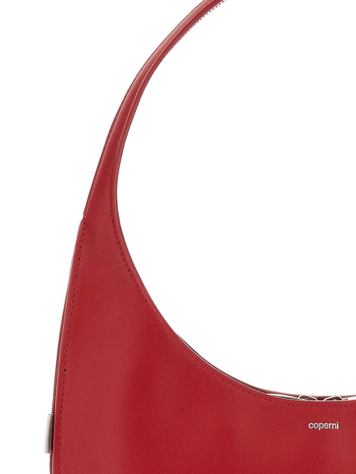 Coperni Logo Detailed Medium Soft Tote Bag In Red