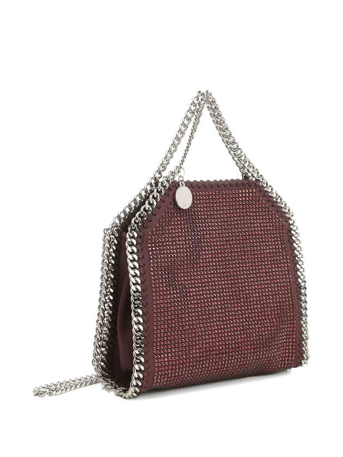 Stella Mccartney Falabella Tote Bag With Rhinestones In Red