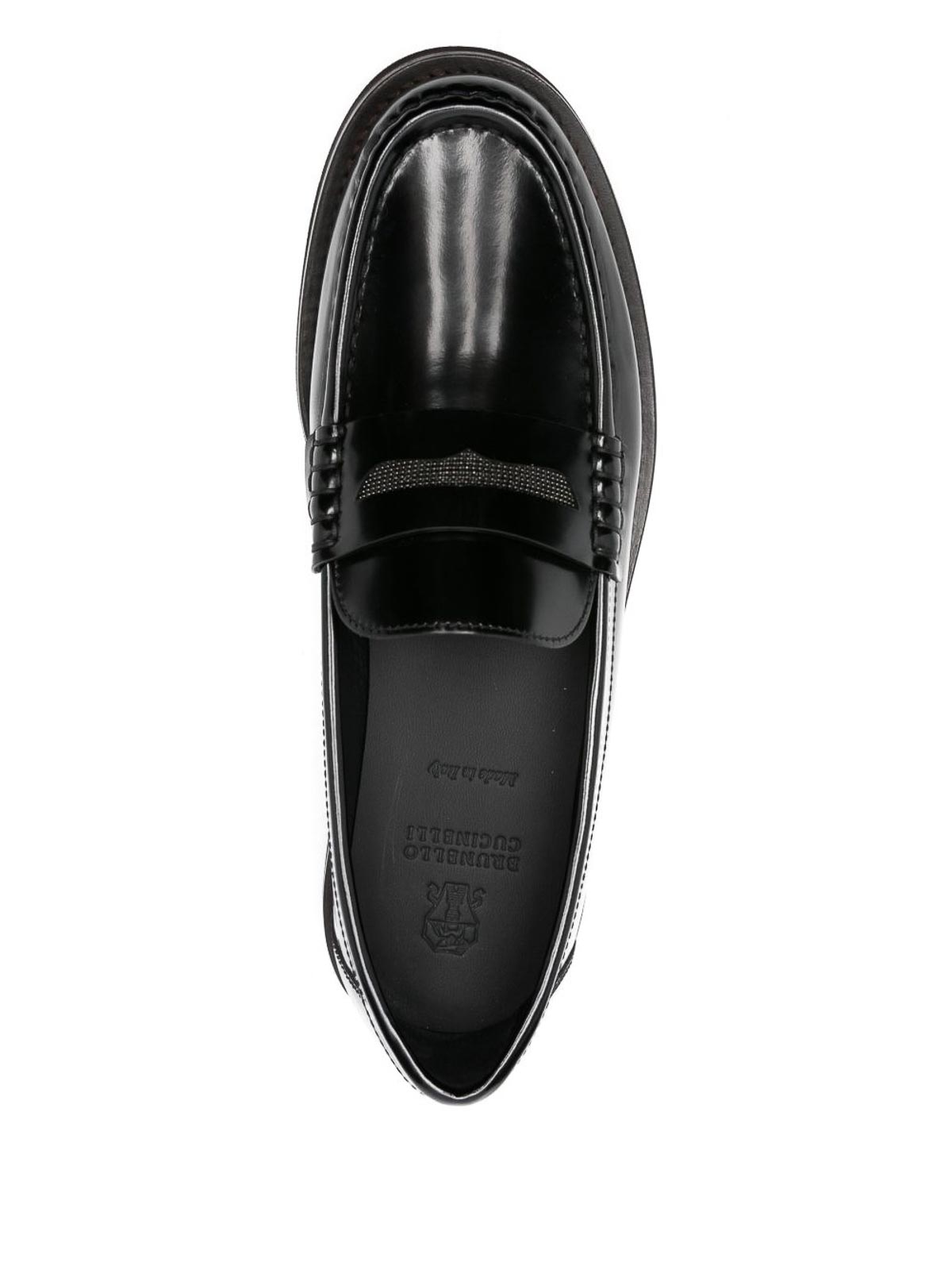 Brunello Cucinelli Moccasins With Chain Jewelry Detail In Black