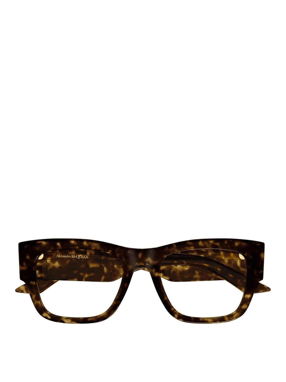 Alexander Mcqueen Eyewear Square Frame Glasses In Brown
