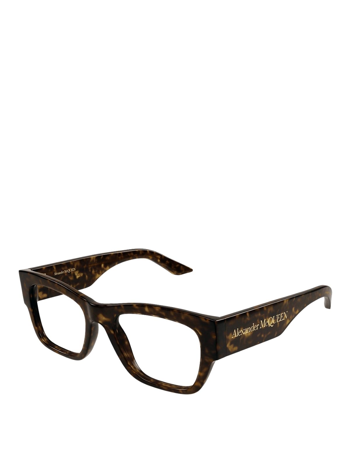 Alexander Mcqueen Eyewear Square Frame Glasses In Brown