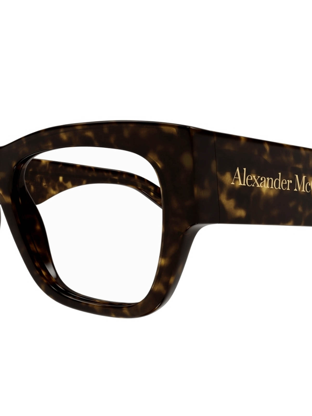 Alexander Mcqueen Eyewear Square Frame Glasses In Brown