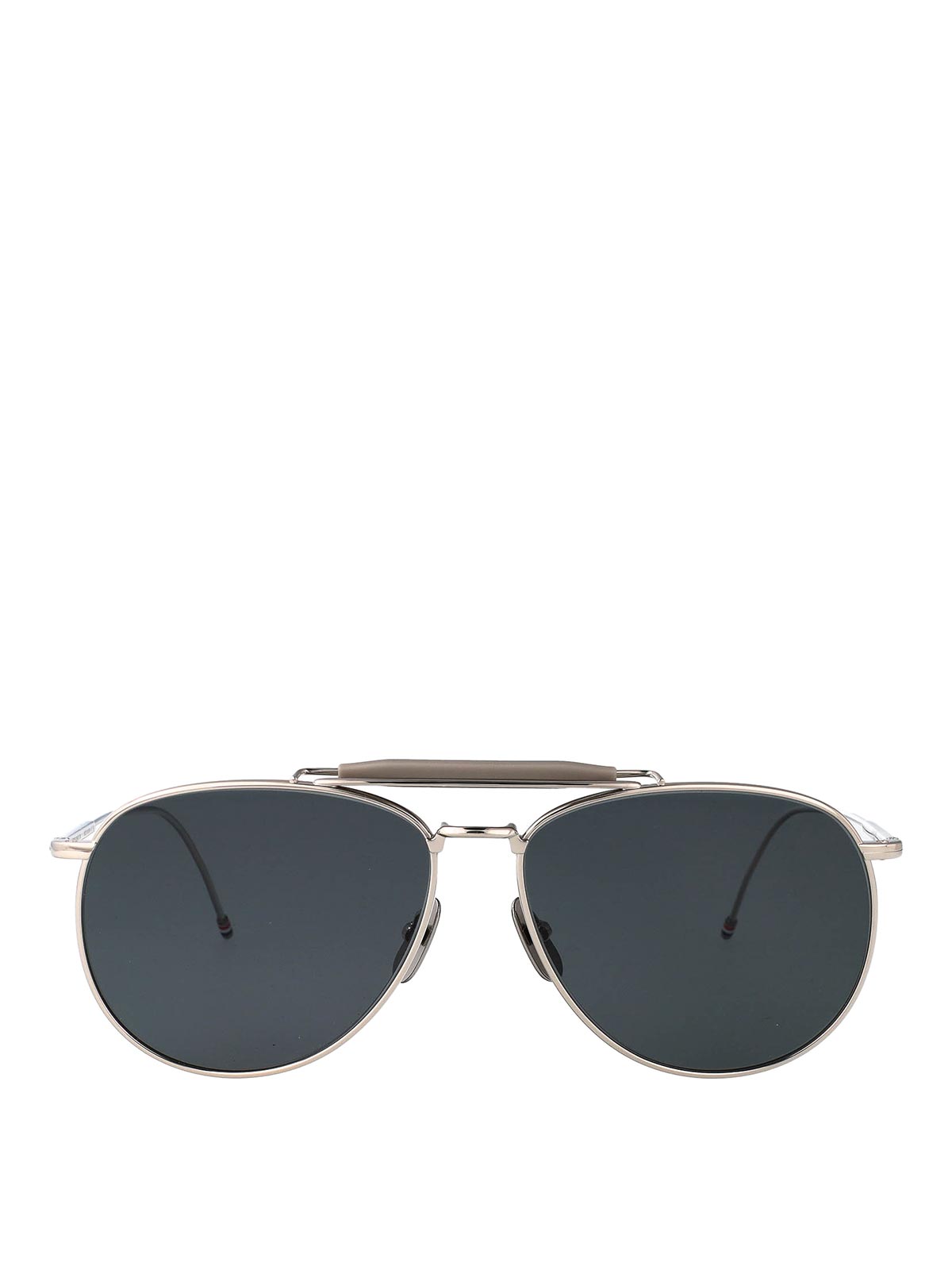 Thom Browne Silver Titanium Sunglasses In Silver