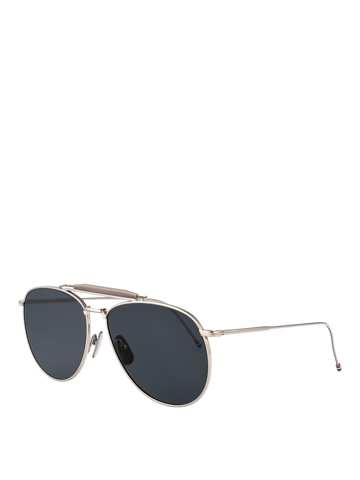 Thom Browne Silver Titanium Sunglasses In Silver